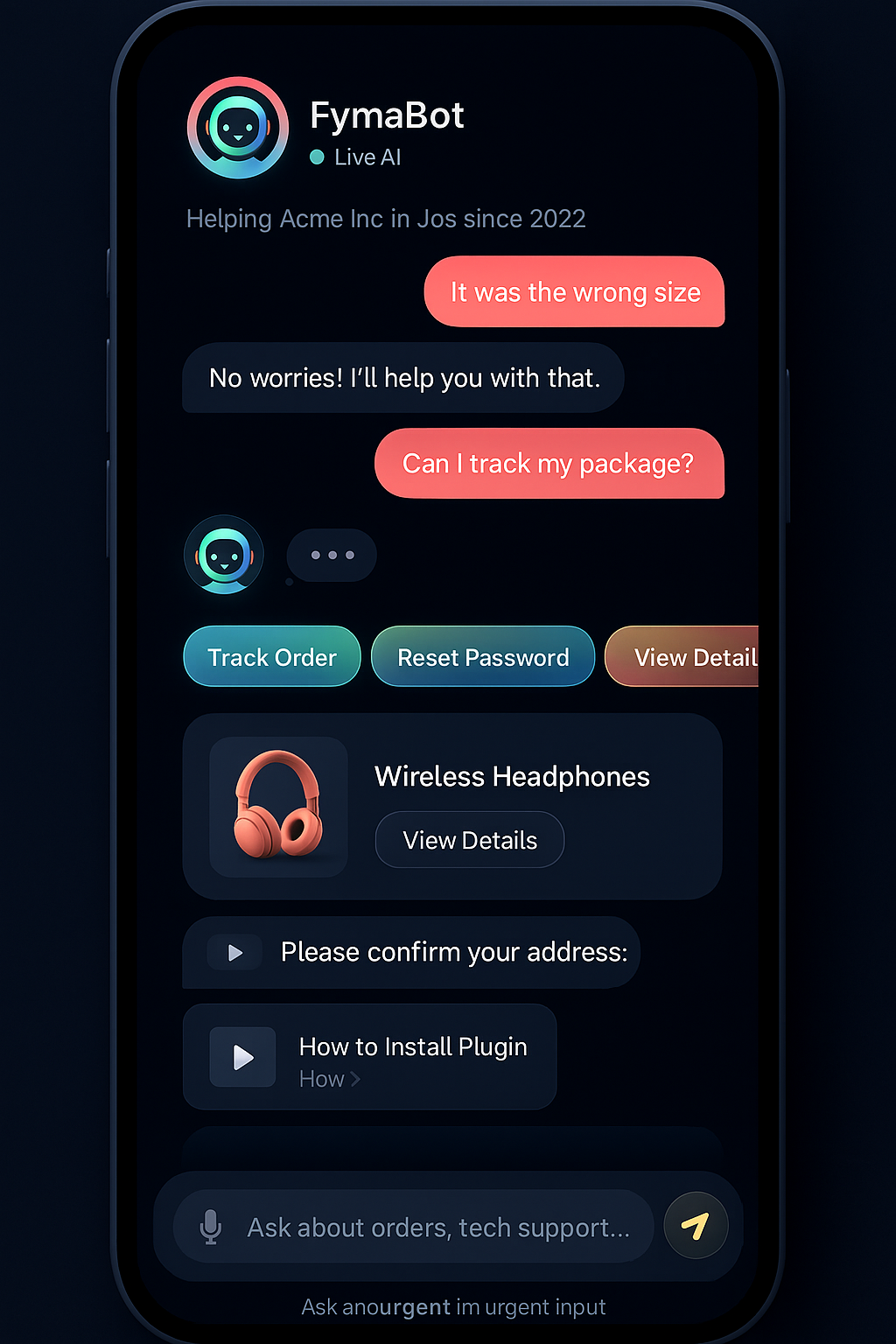 AI chatbot solution by Fyma Solutions for Nigerian business